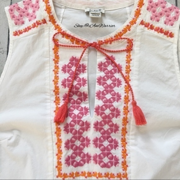 J.Crew embroidered tassel tie sleeveless top *shop@iamwarrior - Picture 3 of 9